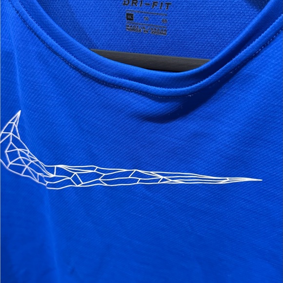 Nike Royal Blue Dri-FIT Tee with White Geometric Swoosh - Picture 2 of 5